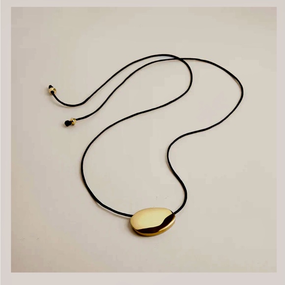 Parker Thatch Solid Pebble Pendant with Black Satin Cord - Picture 3 of 5